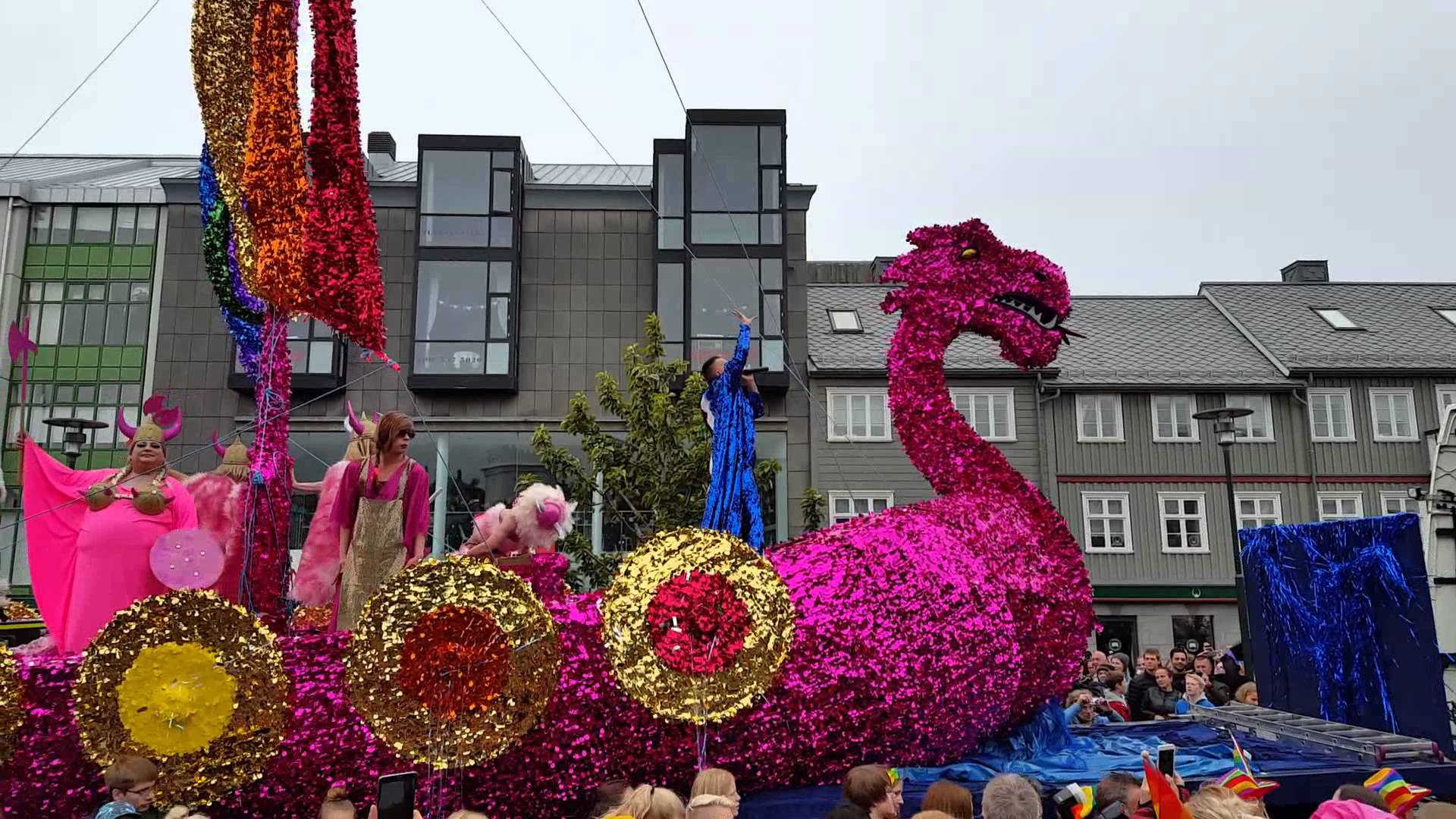 Páll Óskar and his Pink Dragon Viking Ship